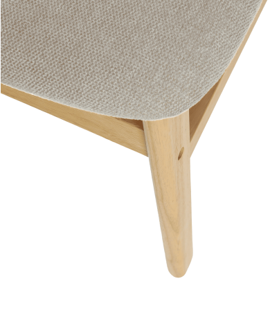 Elegante Pack de 2 Sillas de Comedor Dover - de Tela y Madera Natural