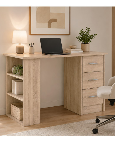 Mesa de escritorio Deski con cajones y estantería