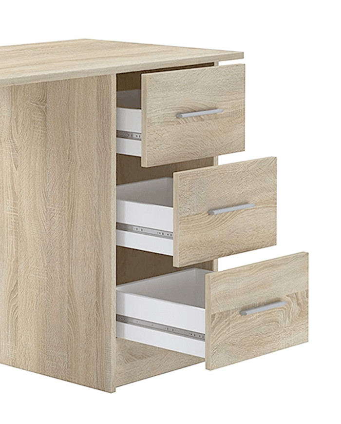 Mesa de escritorio Deski con cajones y estantería