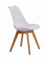 Pack mesa Nórdica blanca 120 cm con 4 sillas Tulipa