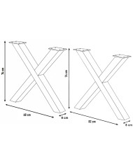 Patas X para mesa pack de 2 unidades