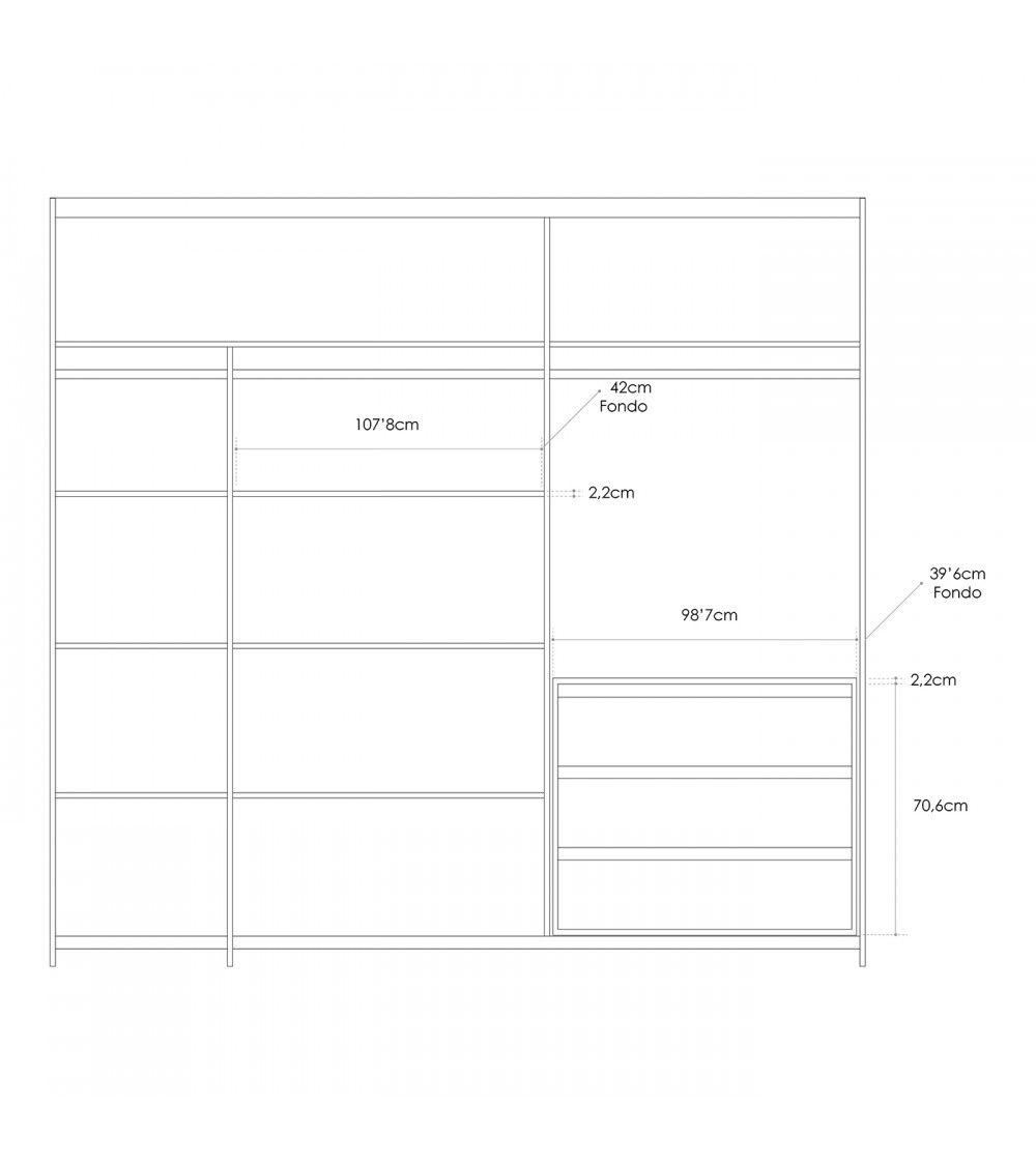 Pack 3 estantes WINTER 270 - 220