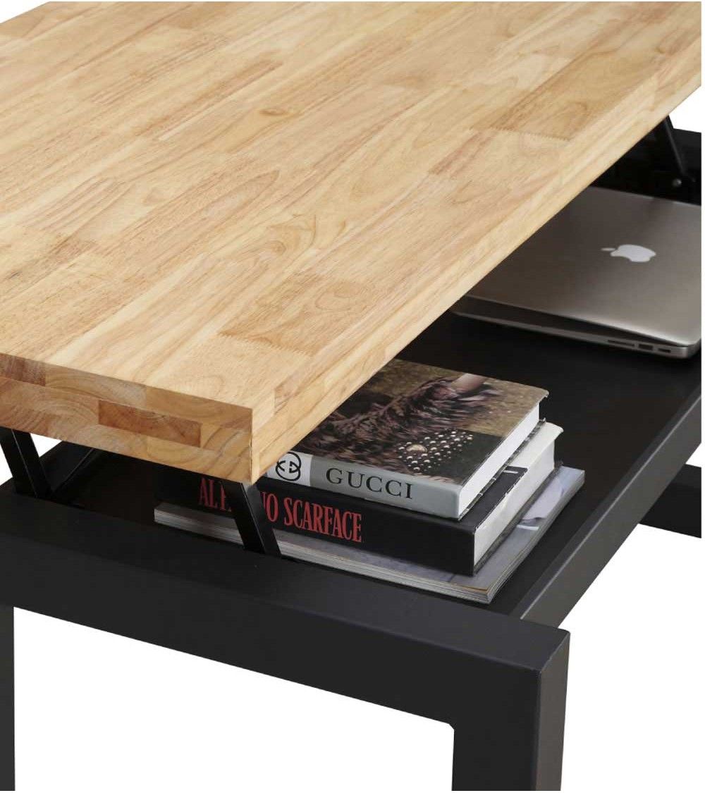 Mesa de centro elevable DAREK, madera industrial