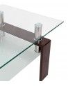 Mesa de centro Kendra - Mesa de centro de cristal y madera Mesa de centro Kendra - Mesa de centro de cristal y madera