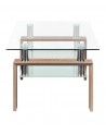 Mesa de centro Kendra - Mesa de centro de cristal y madera