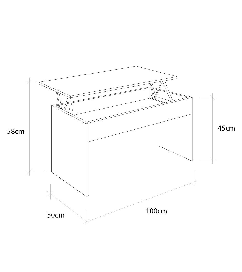 mesa cafe, blanco, roble, centro, elevable, salon, barato, economico,