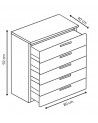 Cómoda de 5 cajones CUBE – Moderna y Atemporal Cómoda de 5 cajones CUBE – Moderna y Atemporal