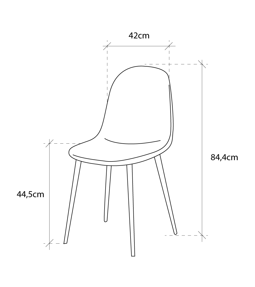 Sillas de comedor de terciopelo SWEDEN - Pack 4 Uds.