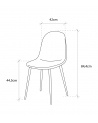 Sillas de comedor de terciopelo SWEDEN - Pack 4 Uds.