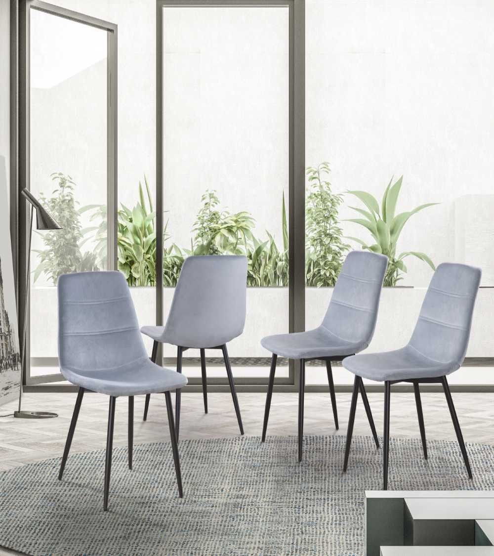Sillas comedor terciopelo DENMARK - Pack 4 Uds.
