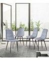 Sillas comedor terciopelo DENMARK - Pack 4 Uds.