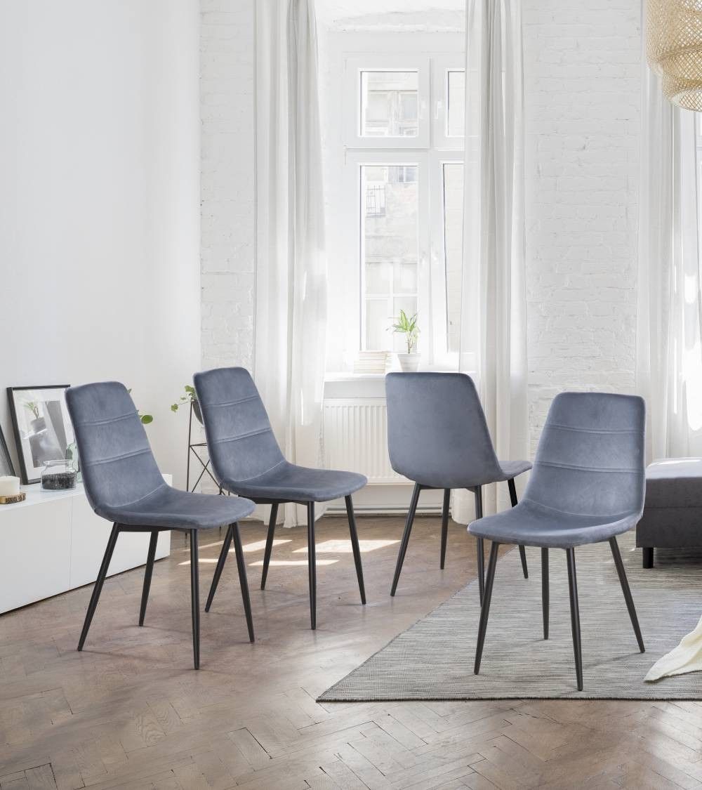 Sillas comedor terciopelo DENMARK - Pack 4 Uds. Sillas comedor terciopelo DENMARK - Pack 4 Uds.