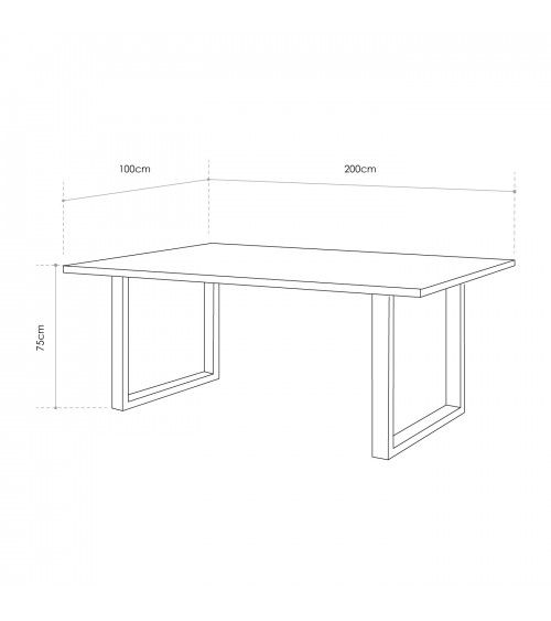 Mesa comedor industrial pata 'U' DERBY