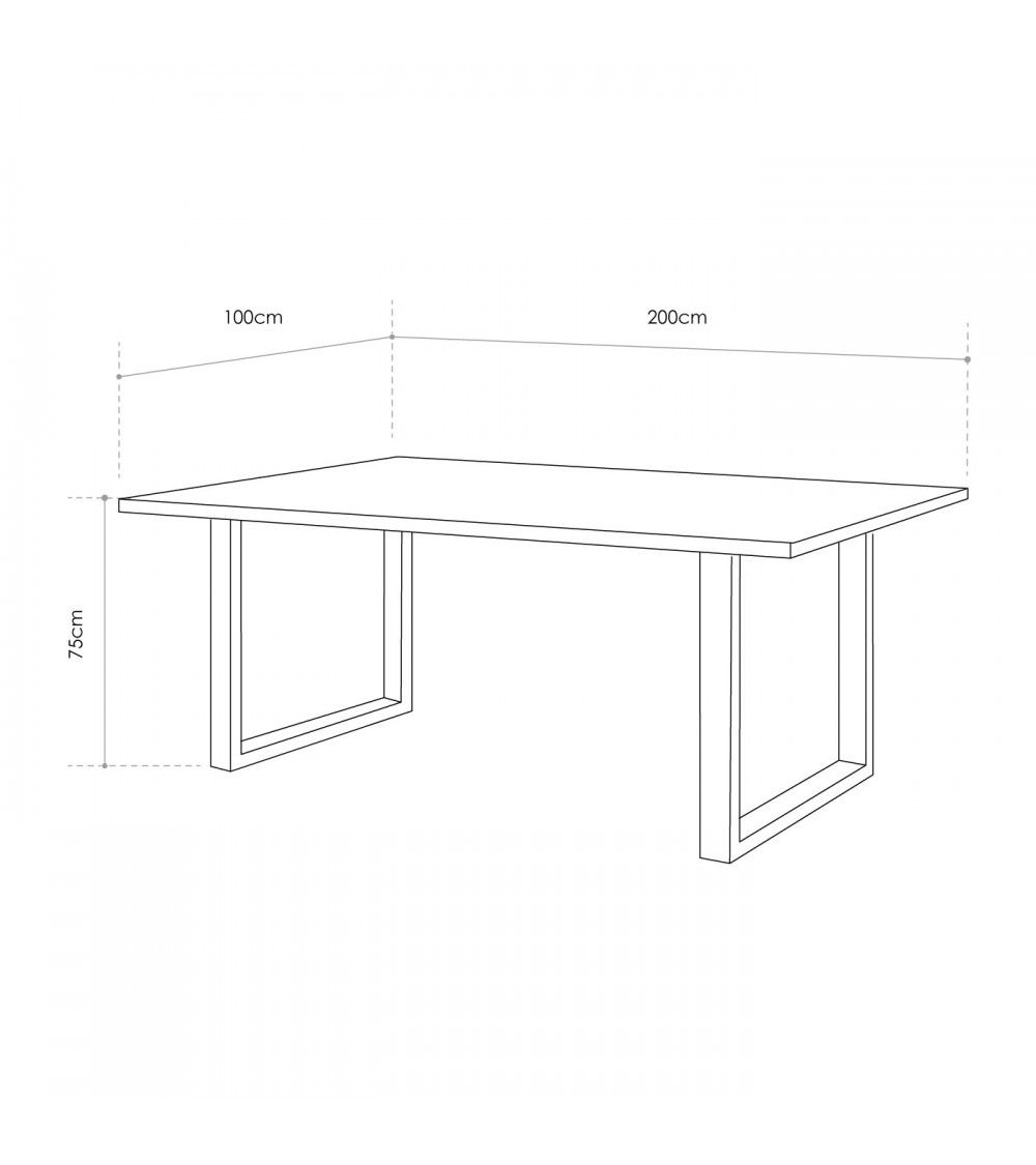 Mesa comedor industrial pata 'U' DERBY