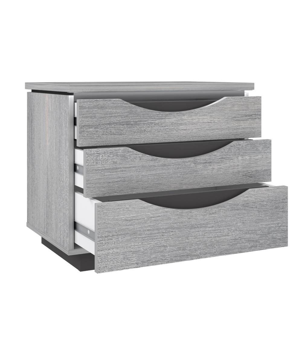 Mesita de noche 3 cajones con luces led SATURN