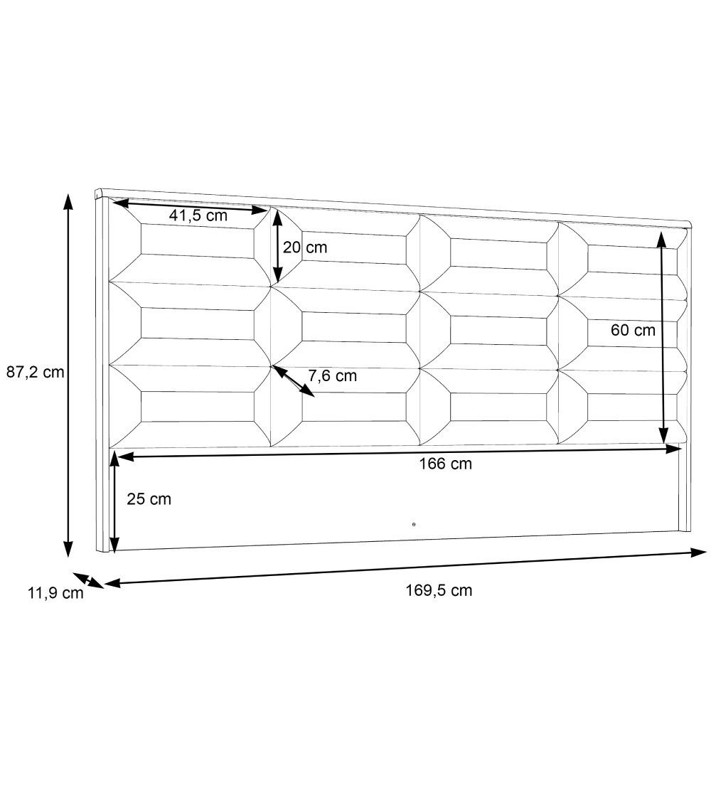 Cabecero de cama de 170 cm SATURN