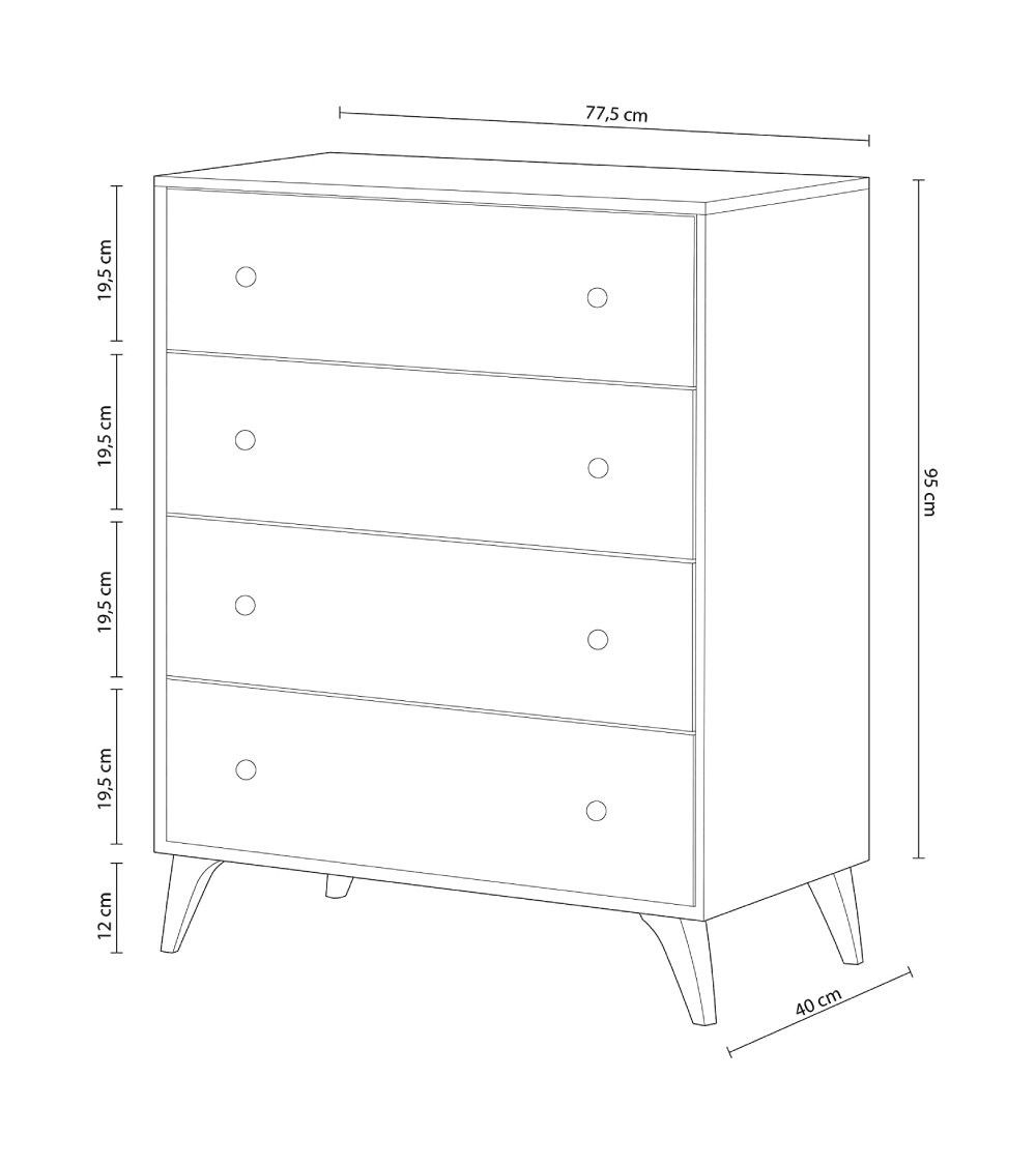 Cómoda 4 cajones blanca CANDY