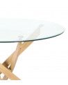 Mesa comedor redonda de cristal DAN patas cruzadas Mesa comedor redonda de cristal DAN patas cruzadas