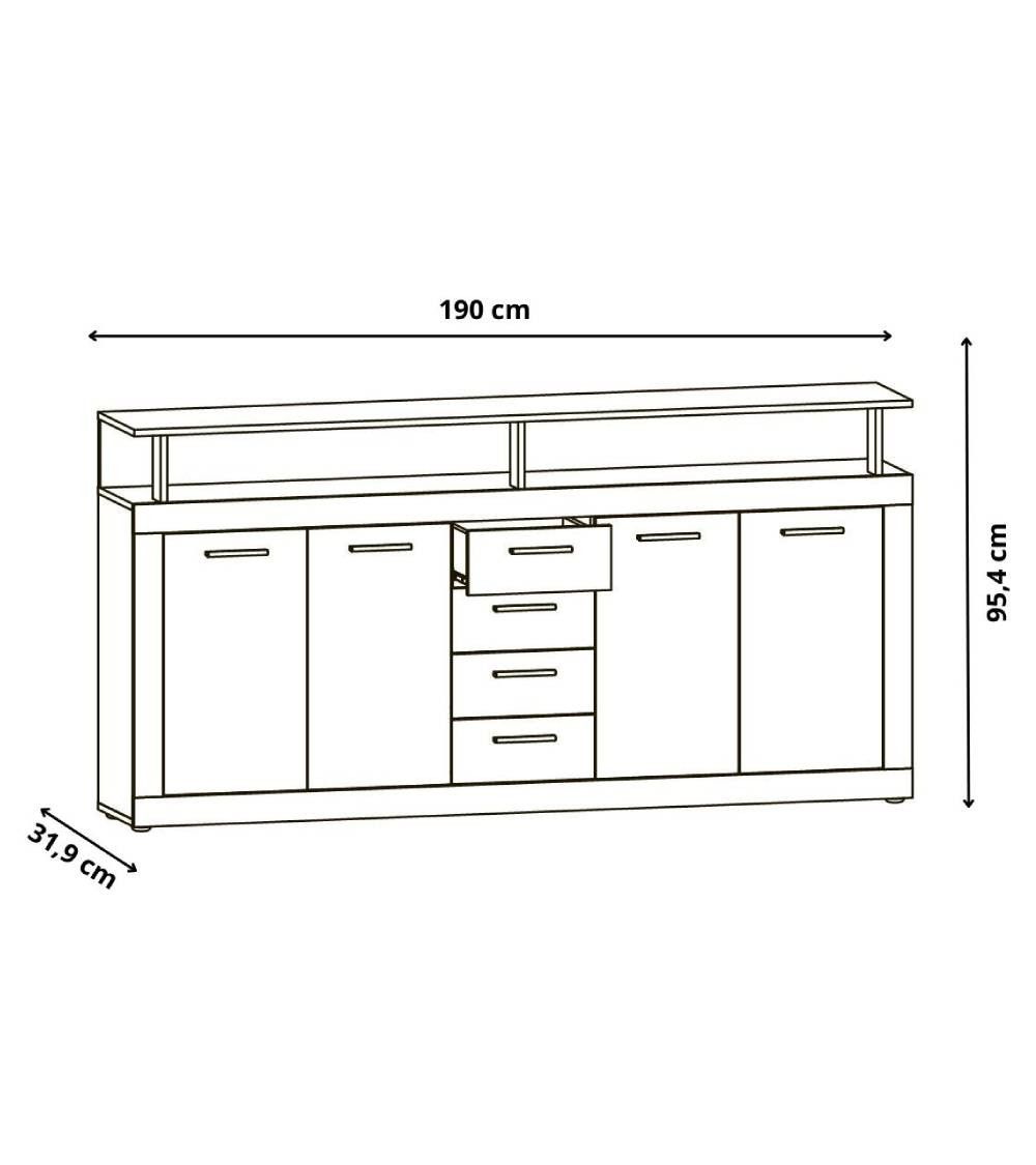 Mueble aparador LUANA 4 puertas 4 cajones Mueble aparador LUANA 4 puertas 4 cajones
