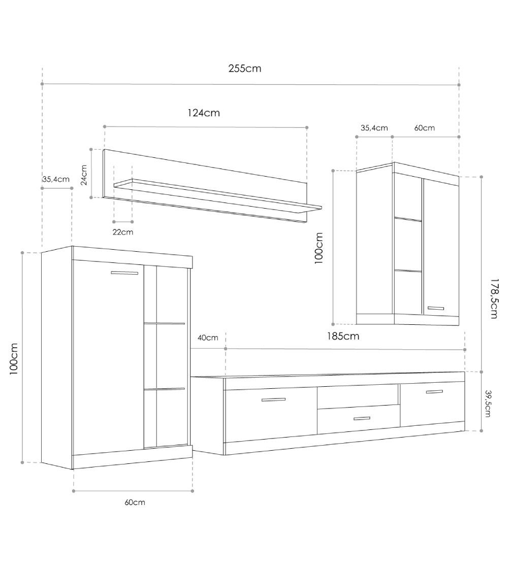 Mueble salón modular LEWIS
