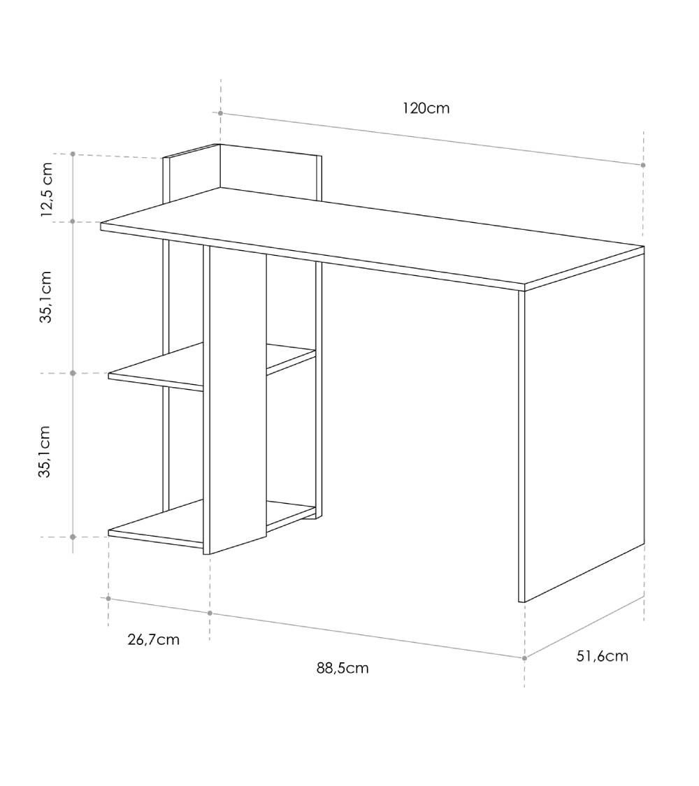 Mesa escritorio industrial con estantería TOKIO II