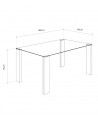 Mesa comedor rectangular cristal CANNES