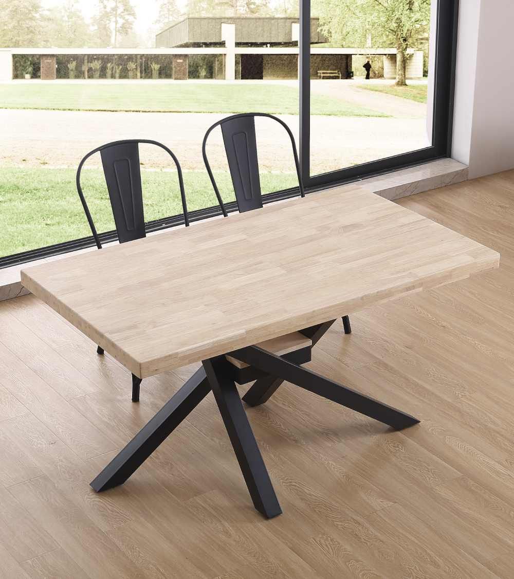 Mesa comedor industrial GAEL patas metal cruzadas