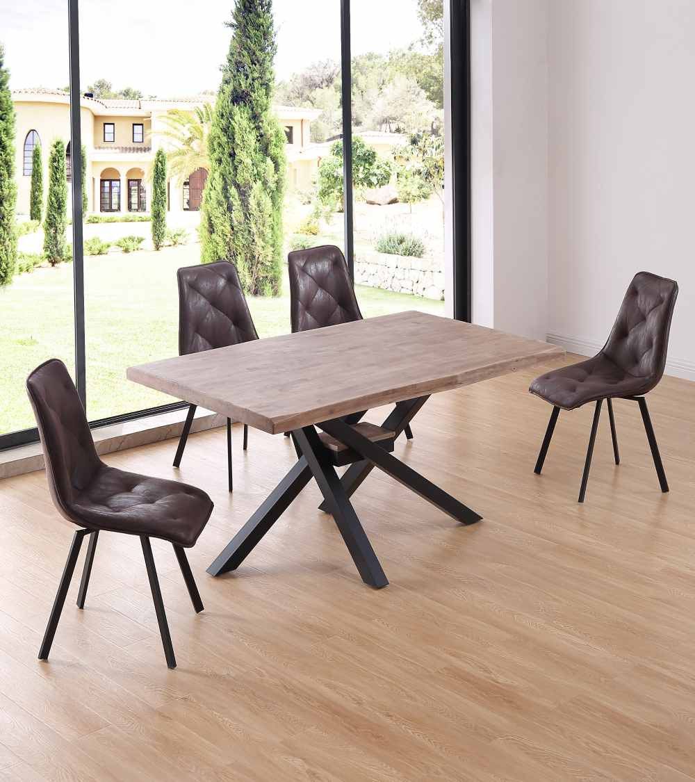 Mesa comedor industrial GAEL patas metal cruzadas Mesa comedor industrial GAEL patas metal cruzadas