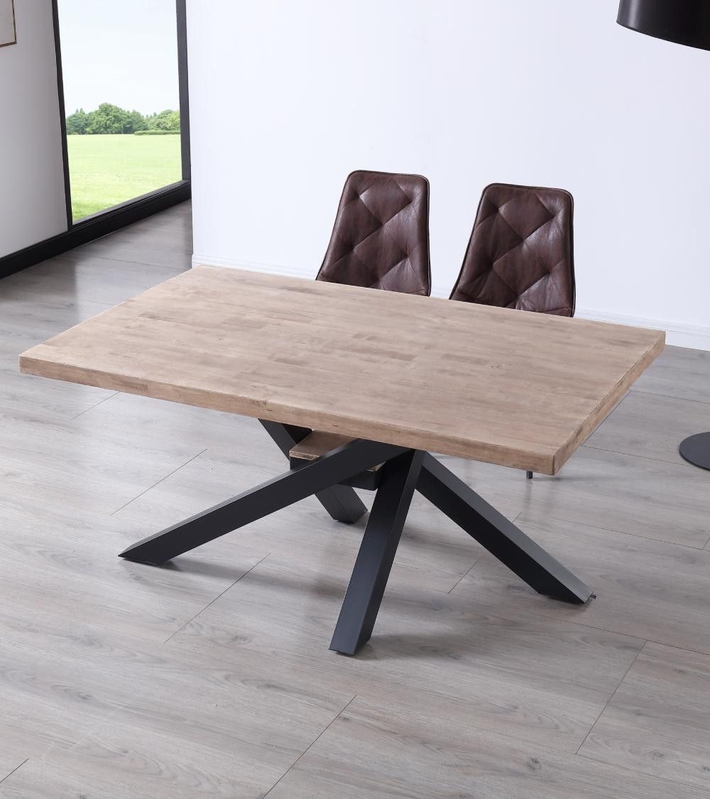 Mesa comedor industrial GAEL patas metal cruzadas