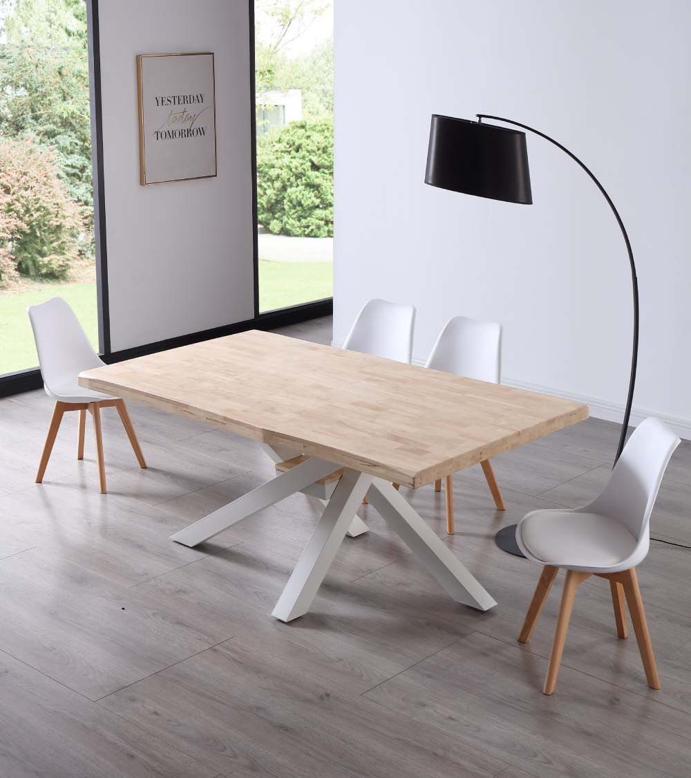 Mesa comedor industrial GAEL patas metal cruzadas