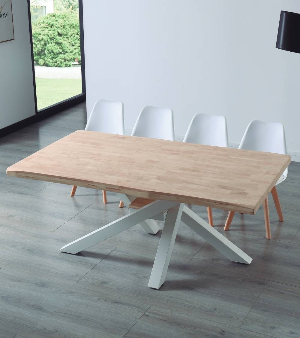 Mesa comedor industrial GAEL patas metal cruzadas