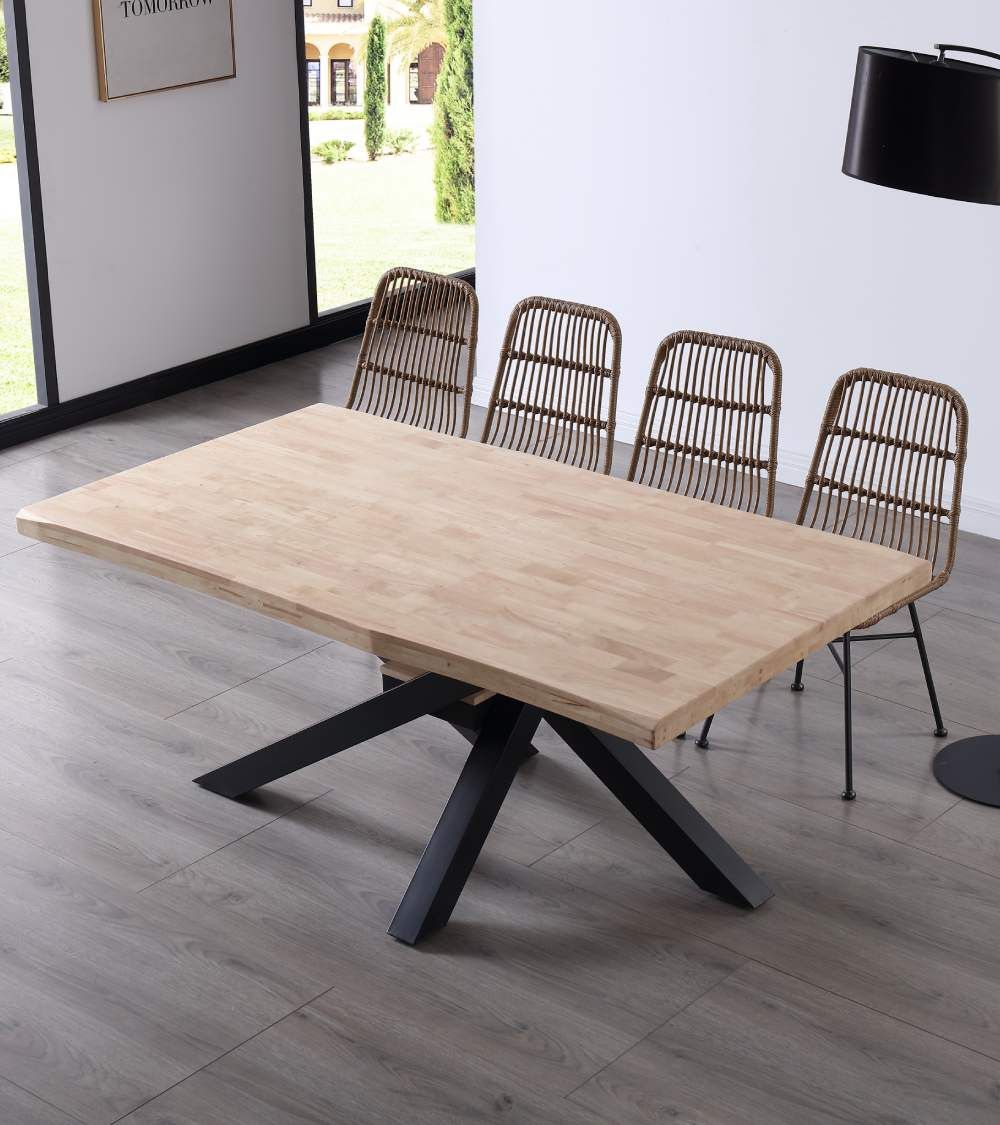 Mesa comedor industrial GAEL patas metal cruzadas