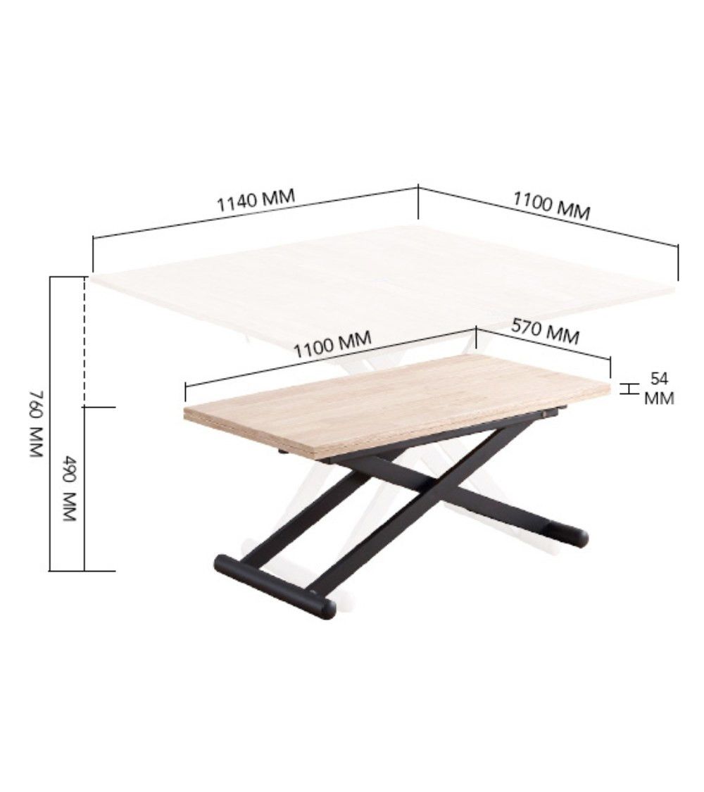 Mesa centro elevable y extensible XANA