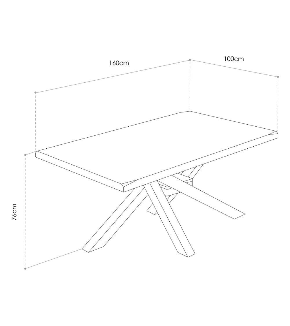 Mesa comedor industrial GAEL patas metal cruzadas