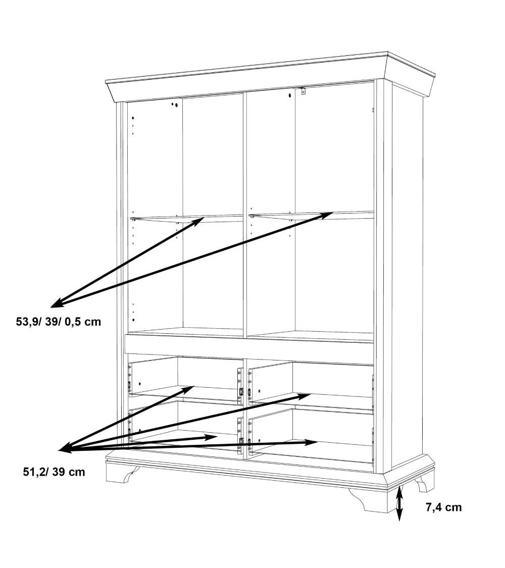 Vitrina doble de salón-comedor KAREN Vitrina doble de salón-comedor KAREN