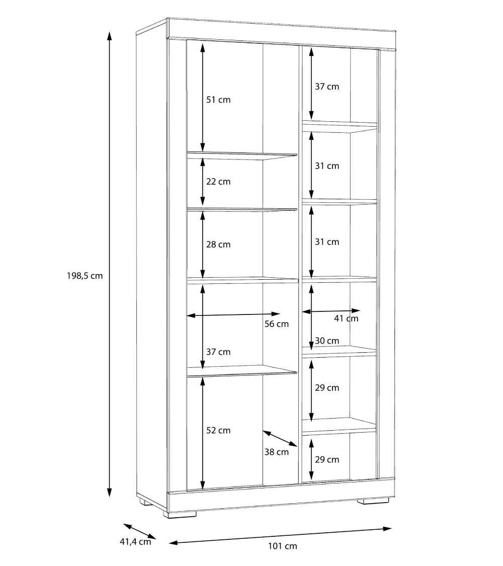 Vitrina alta blanca y cristal SNOW