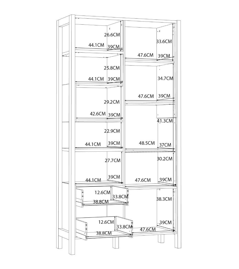 Vitrina doble alta BJORN estilo nórdico