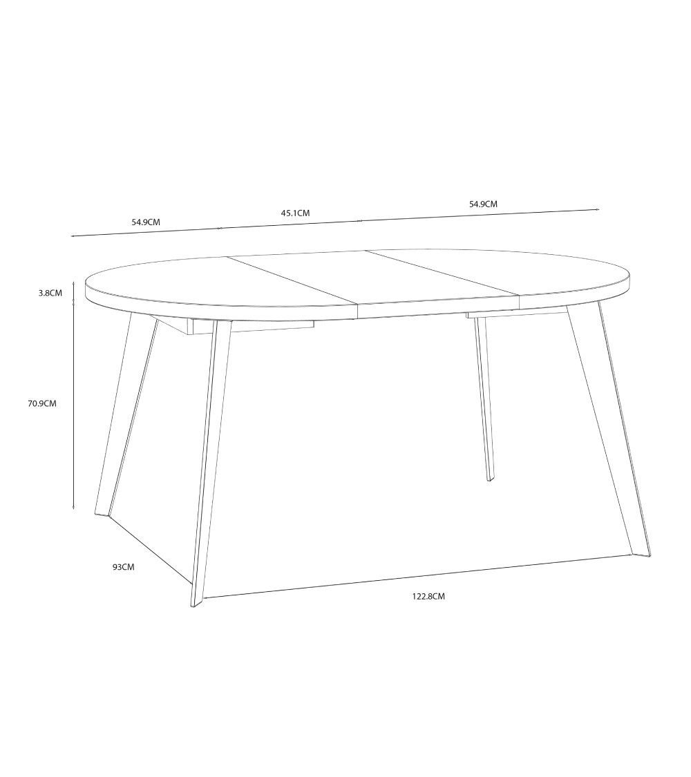 Mesa comedor redonda extensible industrial LOKI