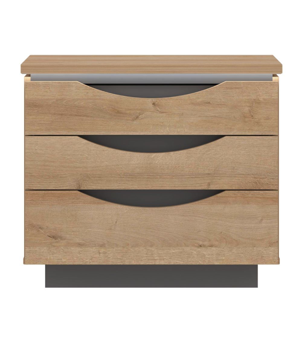 Mesita de noche 3 cajones con luces led SATURN