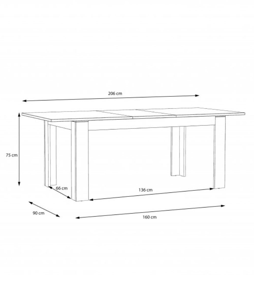 Mesa comedor extensible blanca SNOW