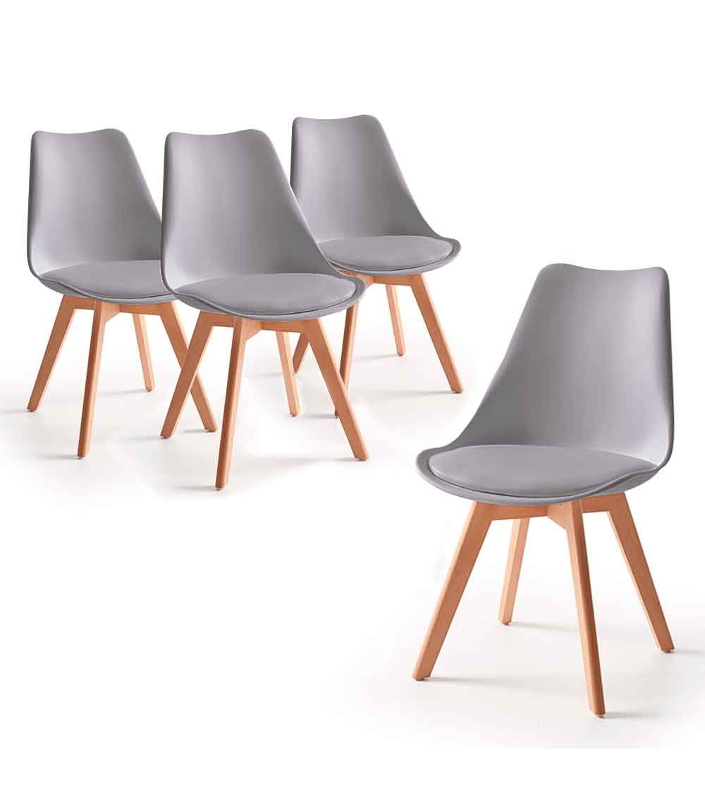 Pack de 4 sillas de comedor o cocina TULIPA