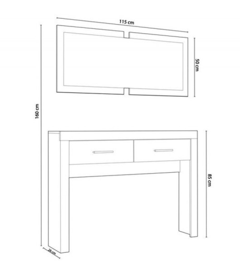 Mueble recibidor con espejo ARIZA Mueble recibidor con espejo ARIZA