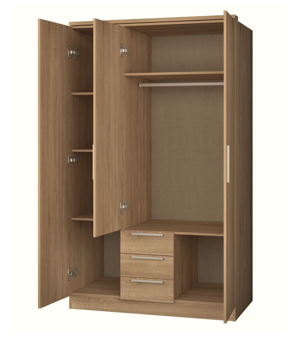 Armario ropero CUBE 3 puertas + 3 cajones
