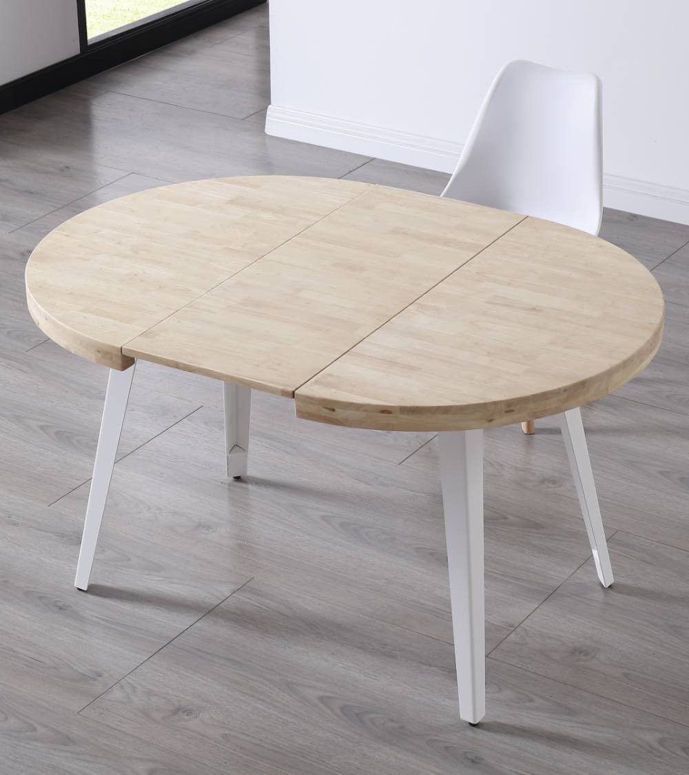 Mesa comedor redonda extensible industrial SKADI