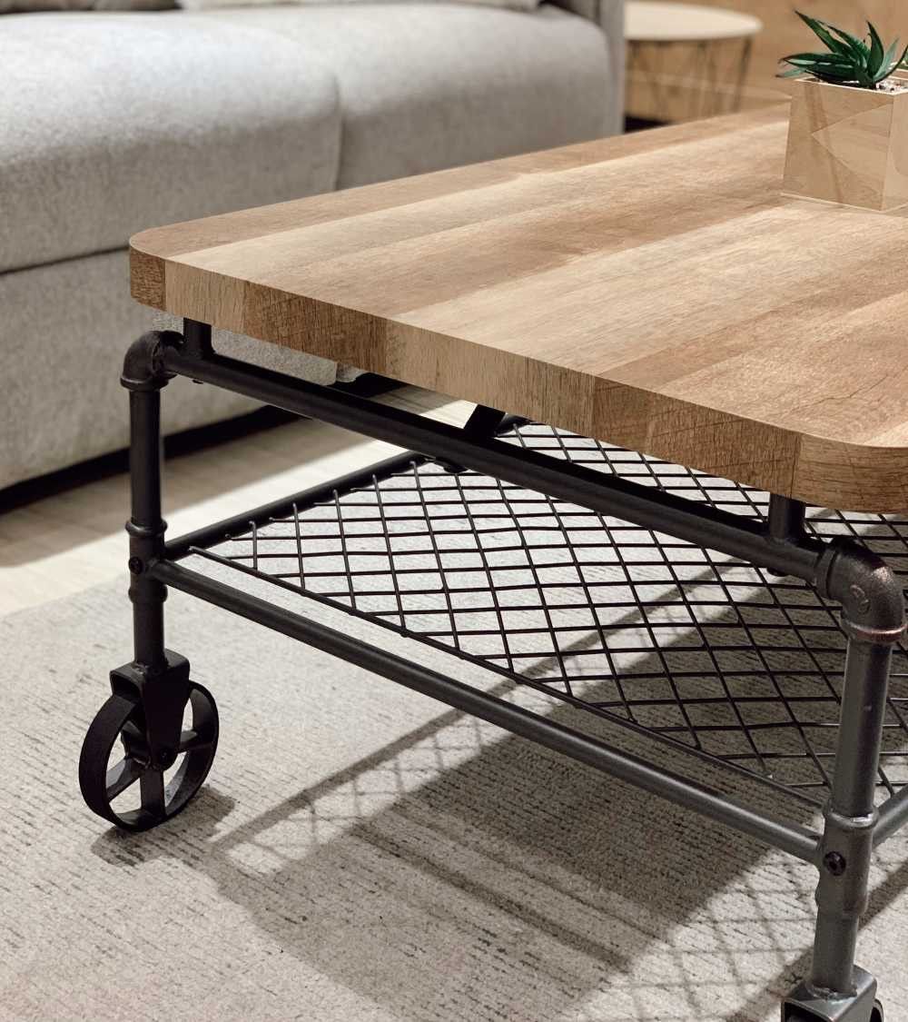 Mesa de centro Mateo - Mesa de centro rústica industrial Mesa de centro Mateo - Mesa de centro rústica industrial