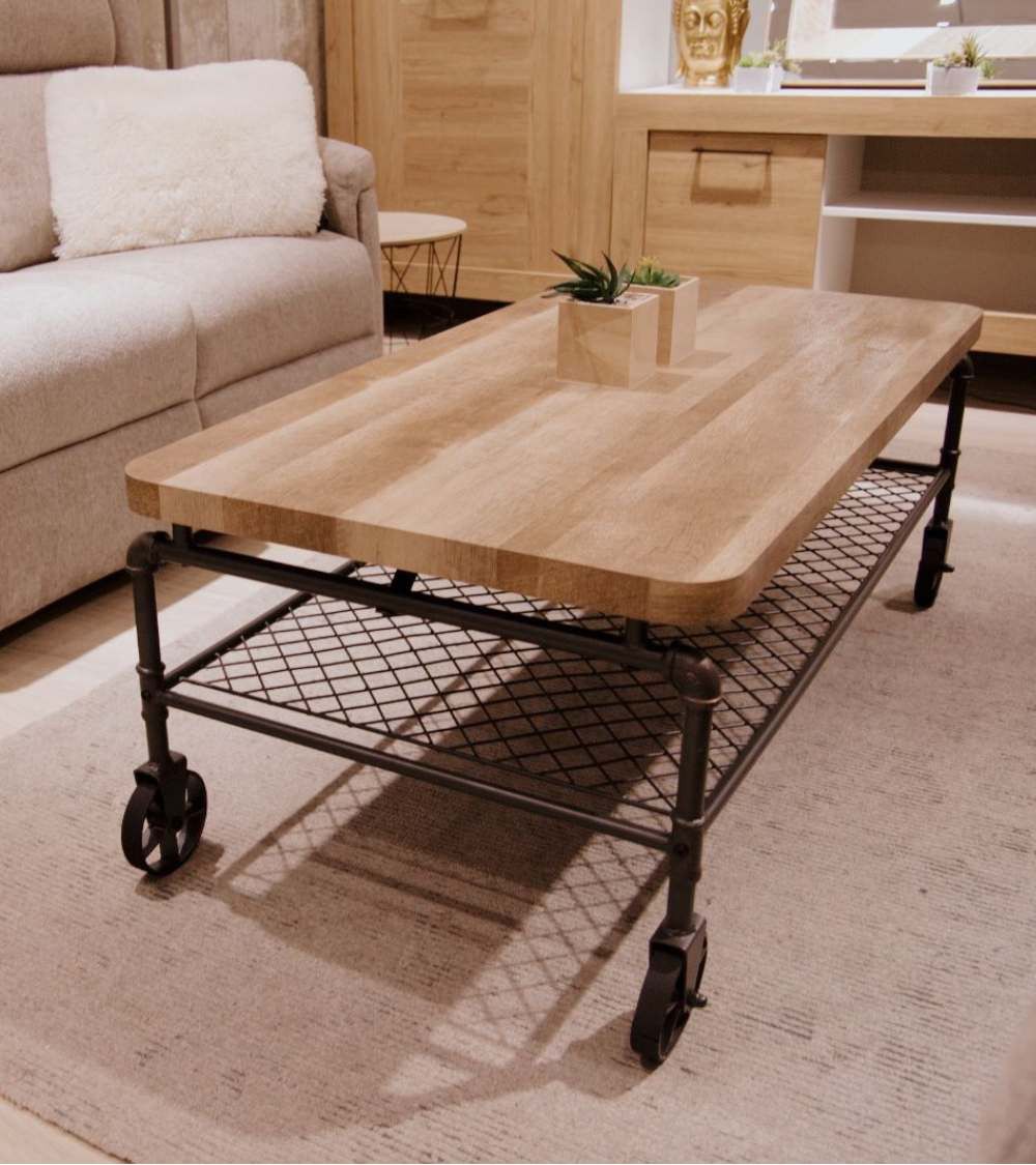 Mesa de centro Mateo - Mesa de centro rústica industrial Mesa de centro Mateo - Mesa de centro rústica industrial