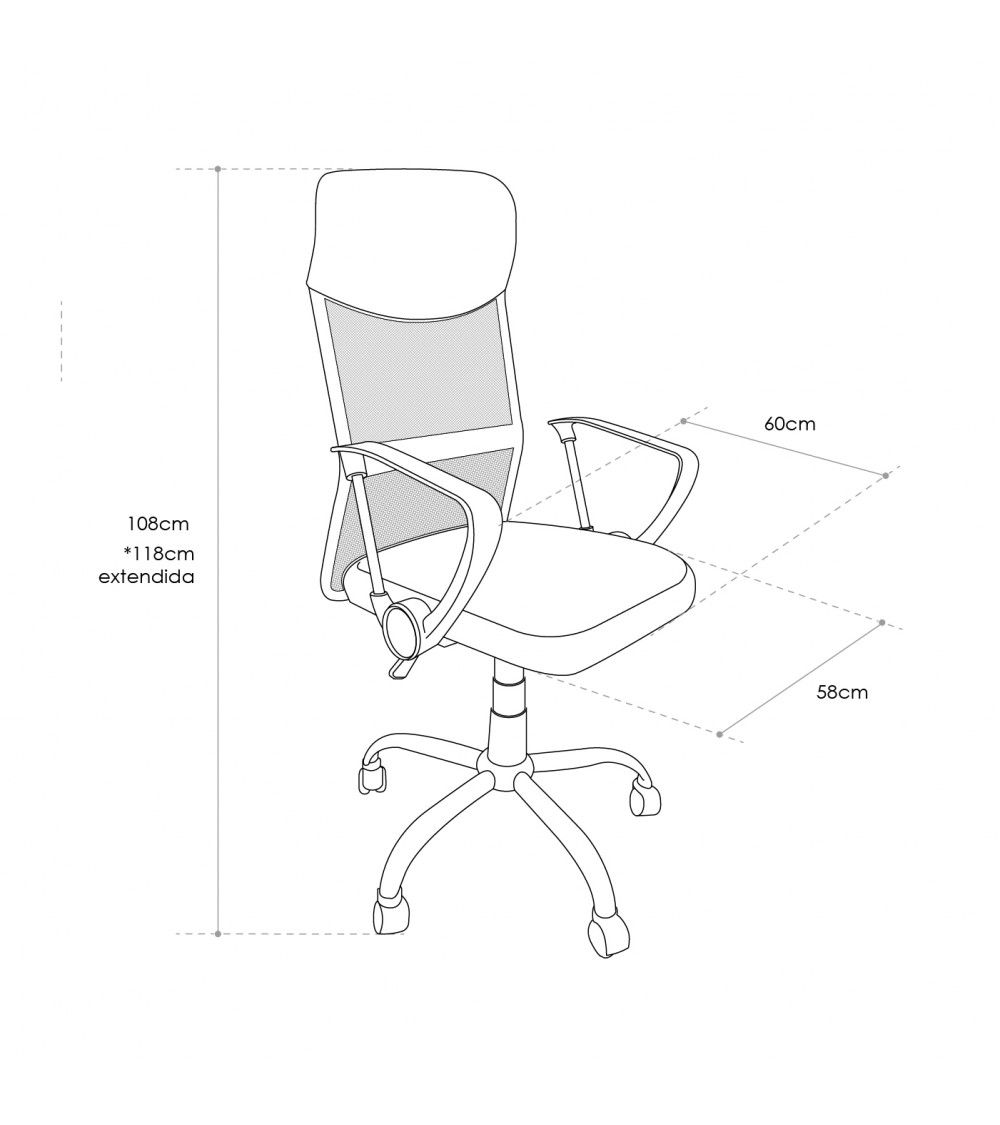Silla de escritorio Jasper, ergonómica y tapizada Silla de escritorio Jasper, ergonómica y tapizada