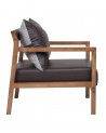 Butaca de diseño ESBEN, de madera de haya y polipiel