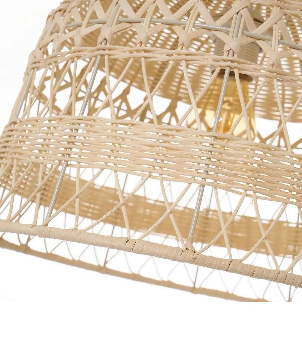Lámpara de techo BIANCA, blanca de ratán