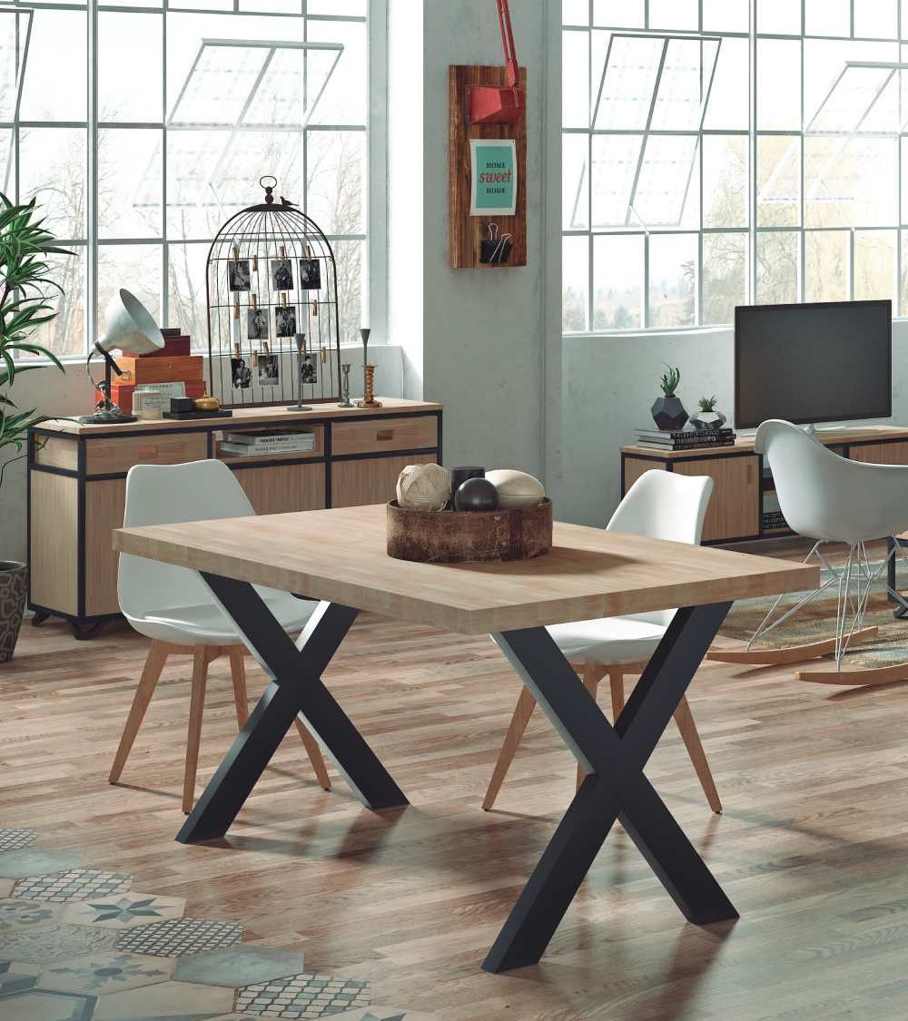 Mesa de comedor industrial DAREK pata X